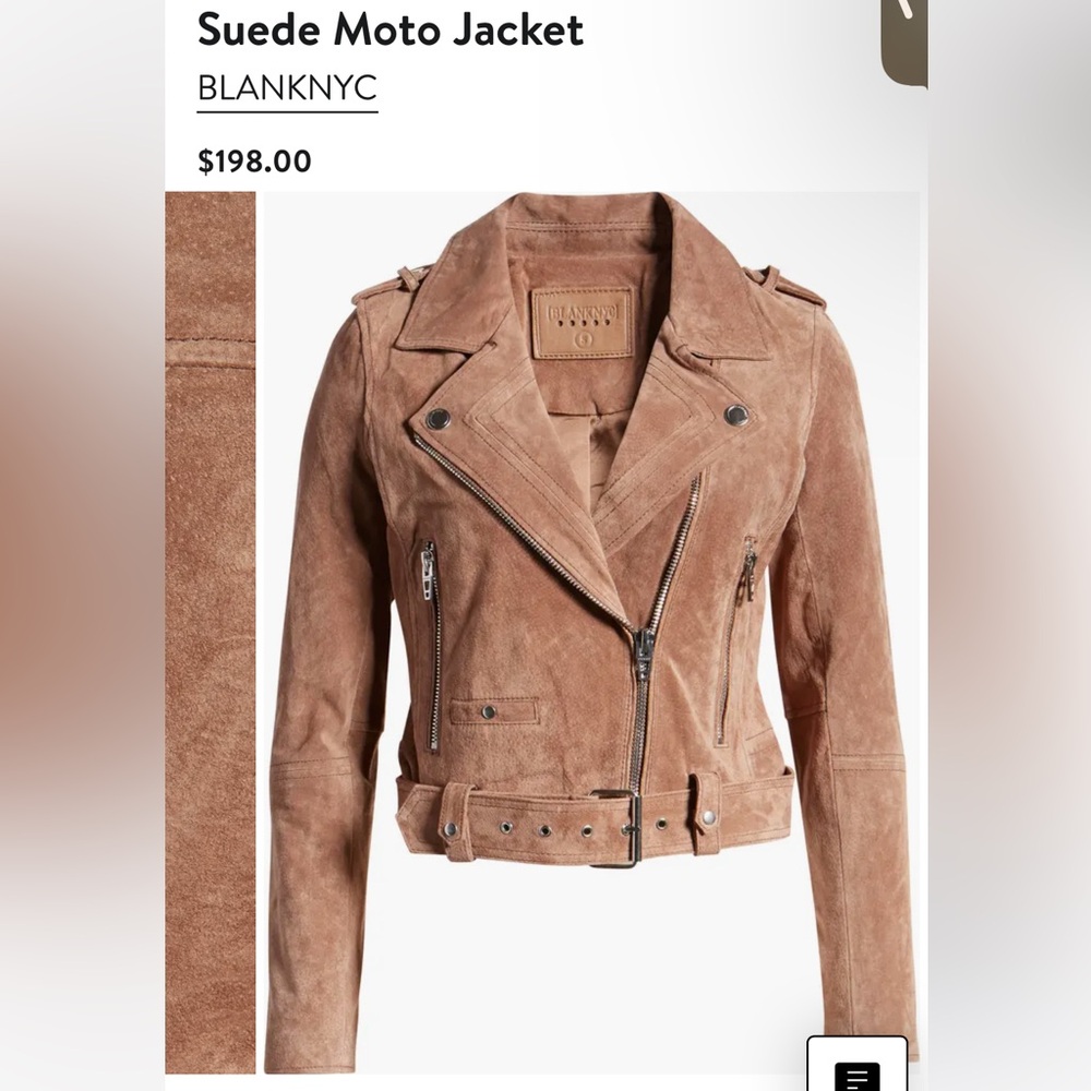 BLANKNYC Suede Moto Jacket XS- NWT coffee bean brown leather